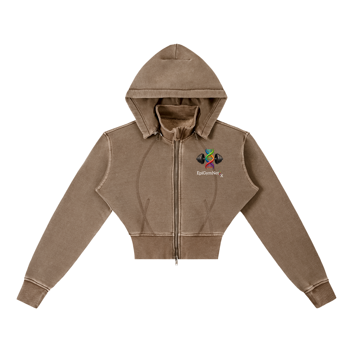 Vintage Washed Cropped Fleece Hoodie