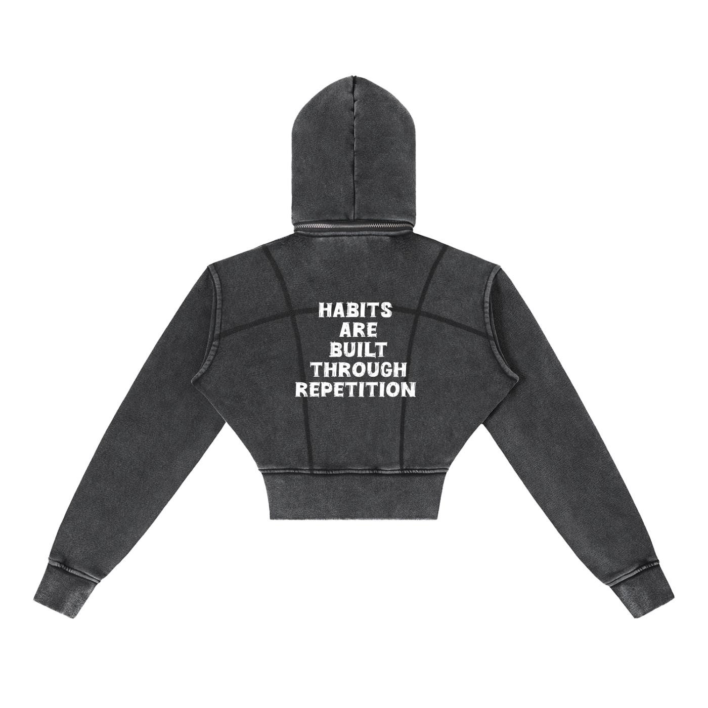Vintage Washed Cropped Fleece Hoodie