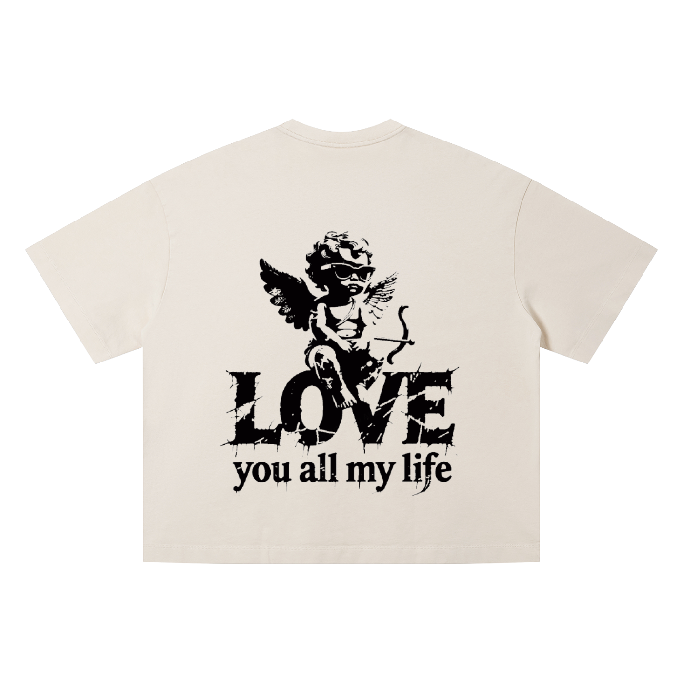 Love you all my life - Unisex Vintage Wash Boxy T-Shirt