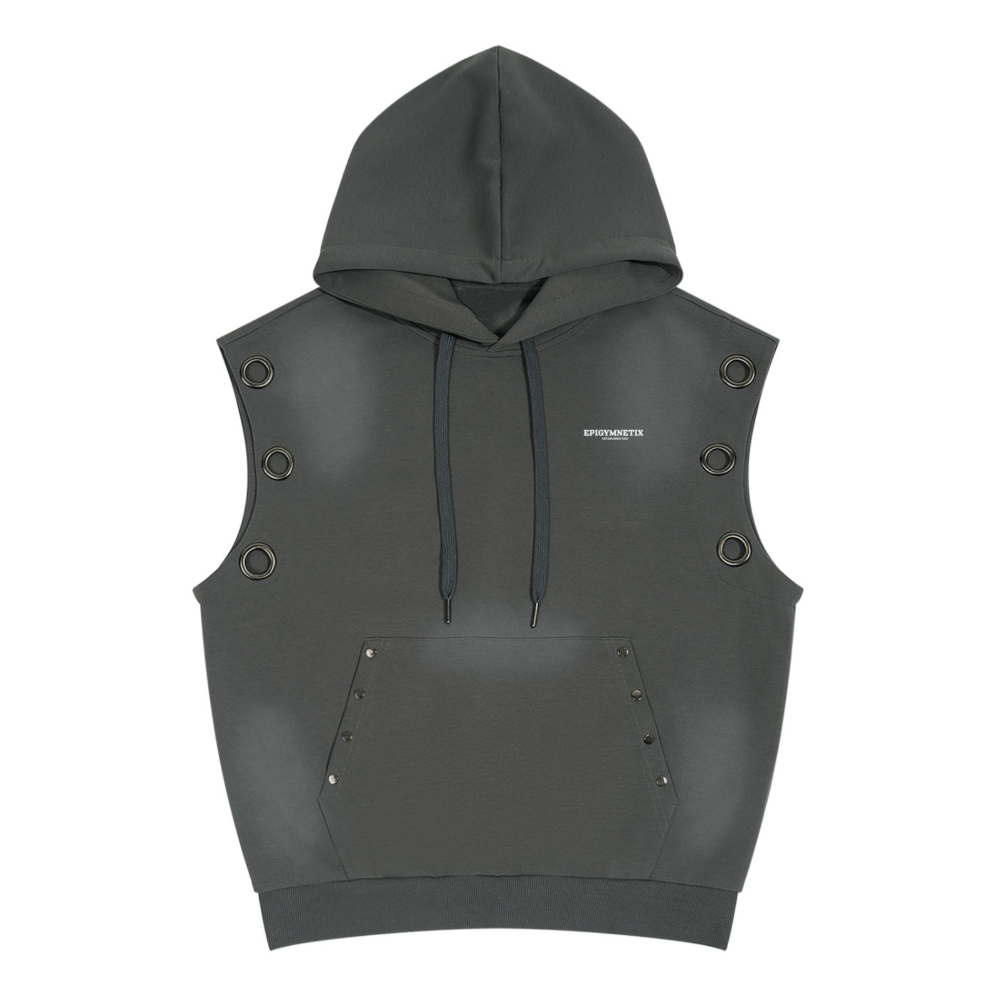 Urban Street Wear - Unisex Vintage Wash Sun Fade Sleeveless Hoodie