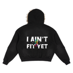 Sun Fade Boxy Detachable Fur Hoodie