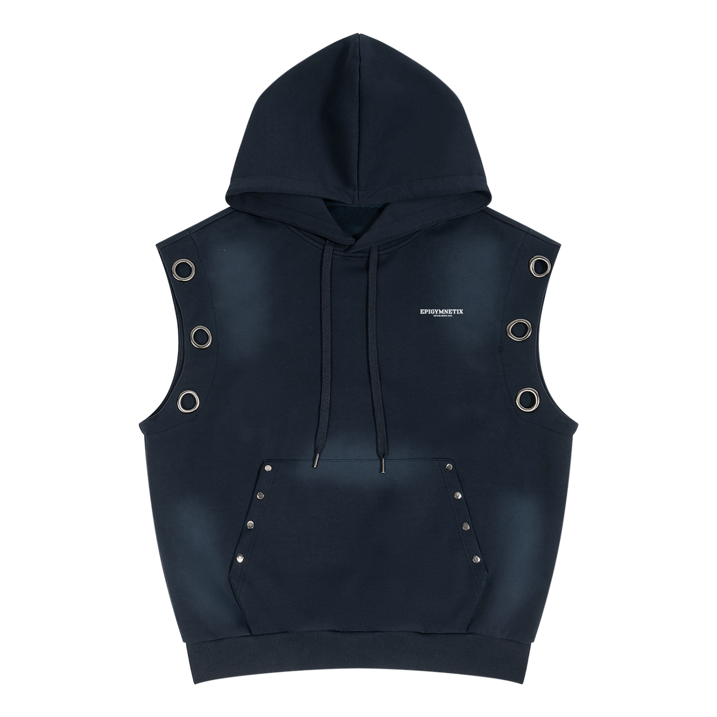 Urban Street Wear - Unisex Vintage Wash Sun Fade Sleeveless Hoodie