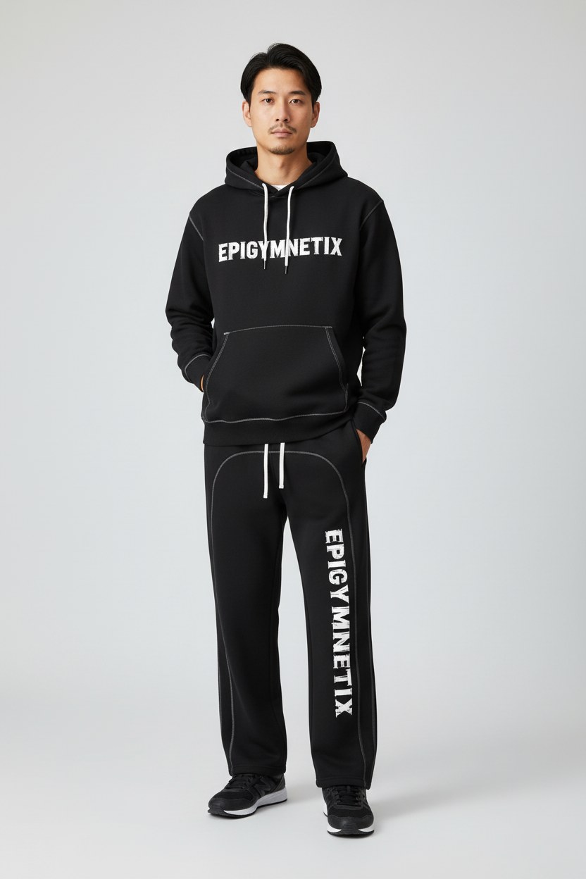 Contrast-Stitched Fleece Sweatpants