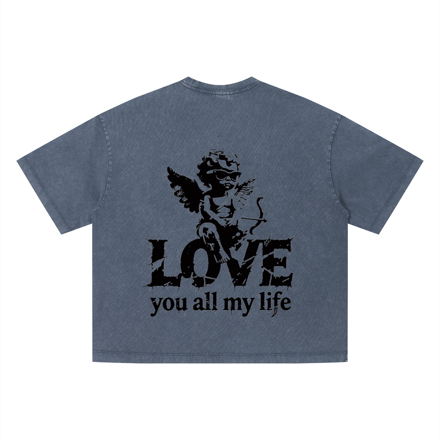 Love you all my life - Unisex Vintage Wash Boxy T-Shirt