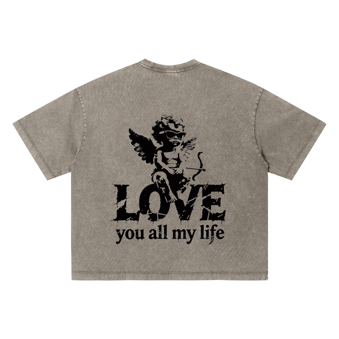 Love you all my life - Unisex Vintage Wash Boxy T-Shirt