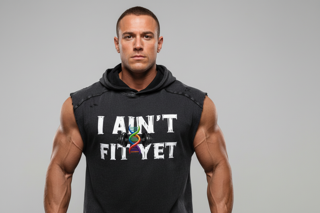 I Ain't Fit Yet - Snow Washed Boxy Hooded Tank Top