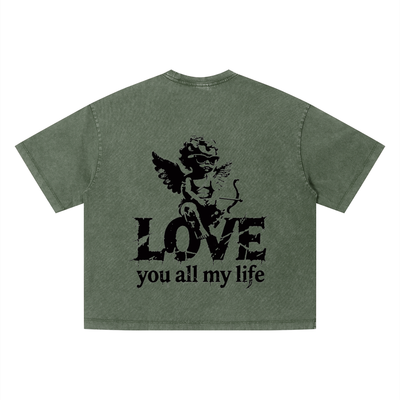 Love you all my life - Unisex Vintage Wash Boxy T-Shirt