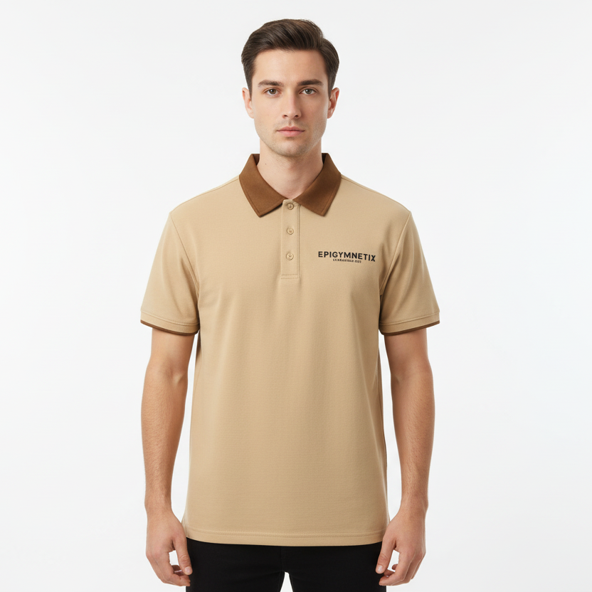 Contrast Collar Raglan Polo Shirt