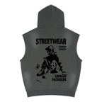 Urban Street Wear - Unisex Vintage Wash Sun Fade Sleeveless Hoodie