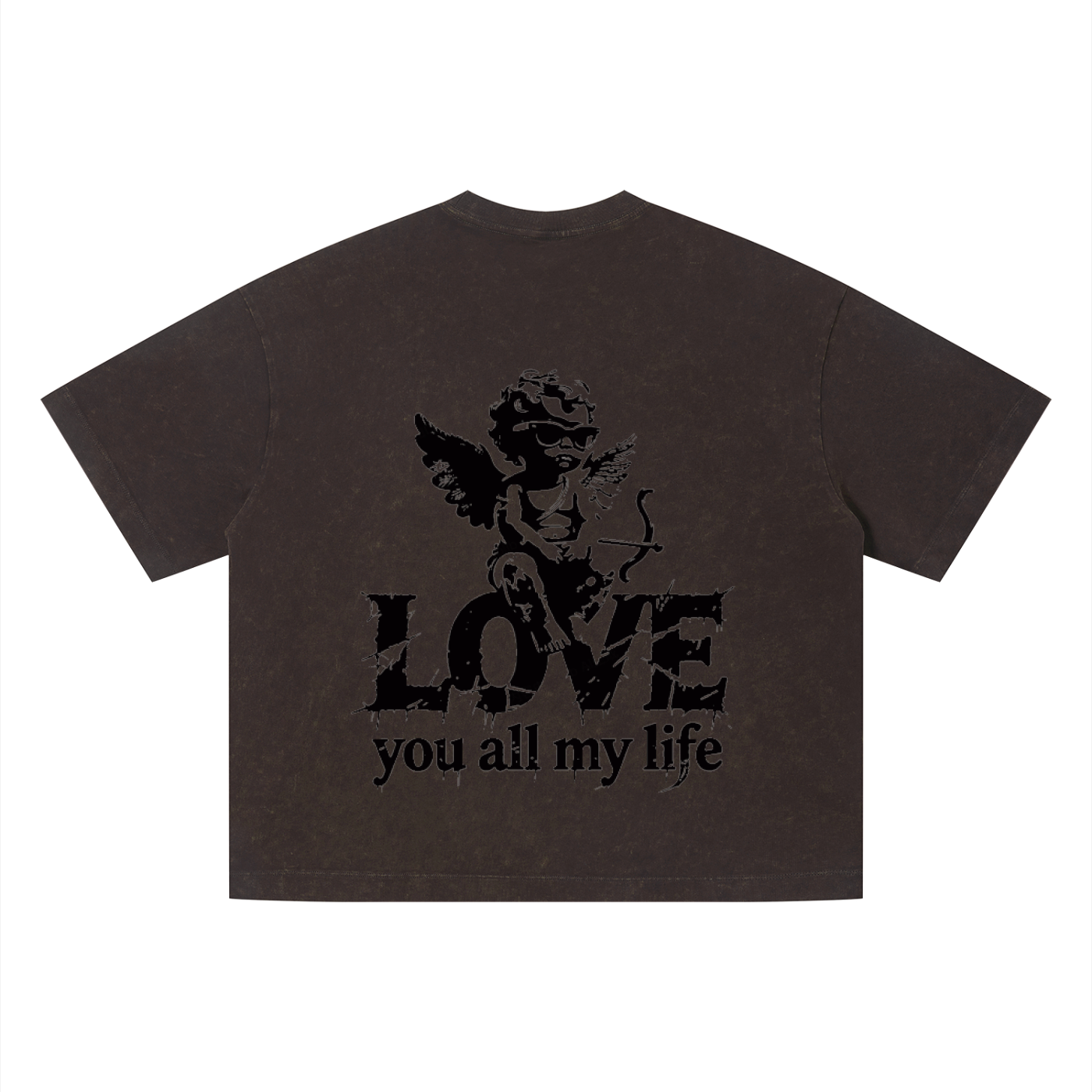 Love you all my life - Unisex Vintage Wash Boxy T-Shirt