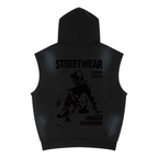 Urban Street Wear - Unisex Vintage Wash Sun Fade Sleeveless Hoodie