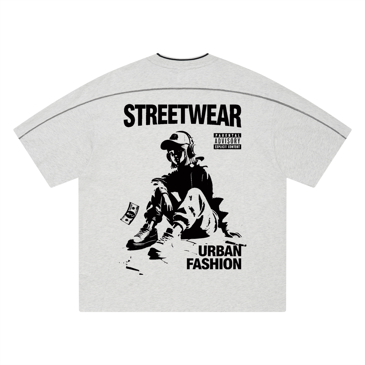 Unisex Oversized Contrast Tape T-Shirt