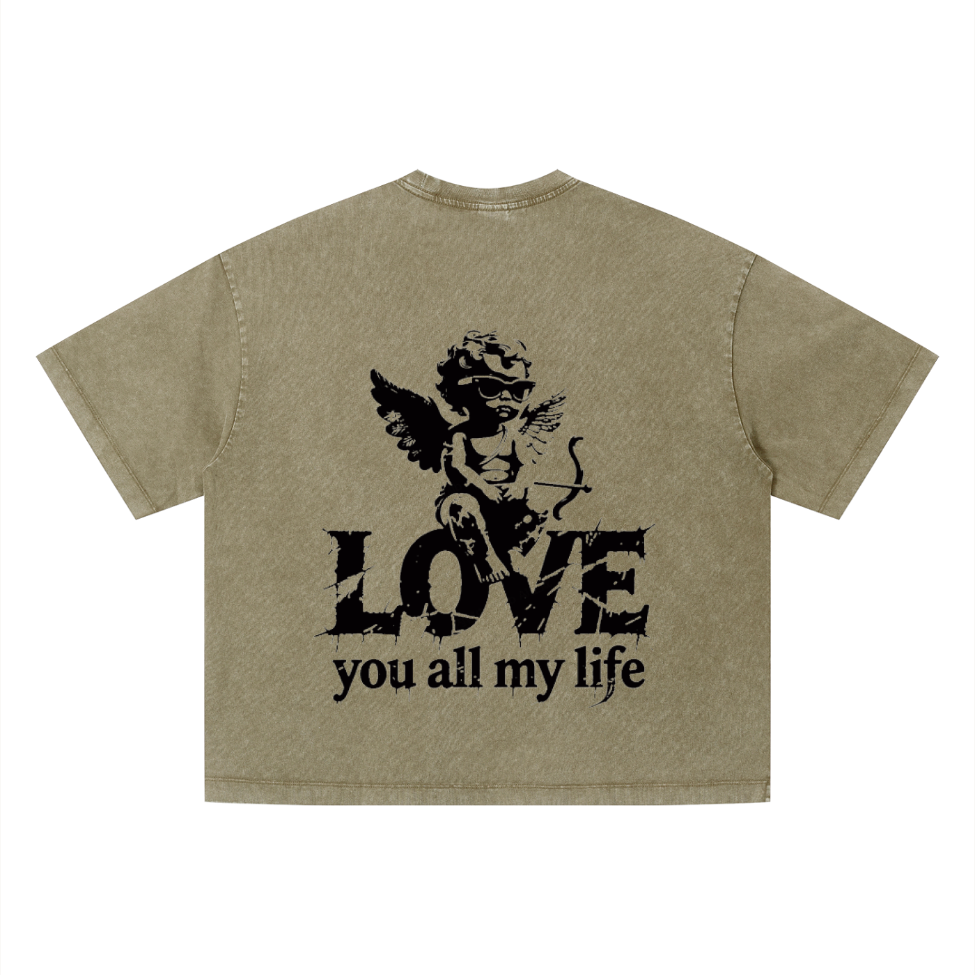 Love you all my life - Unisex Vintage Wash Boxy T-Shirt