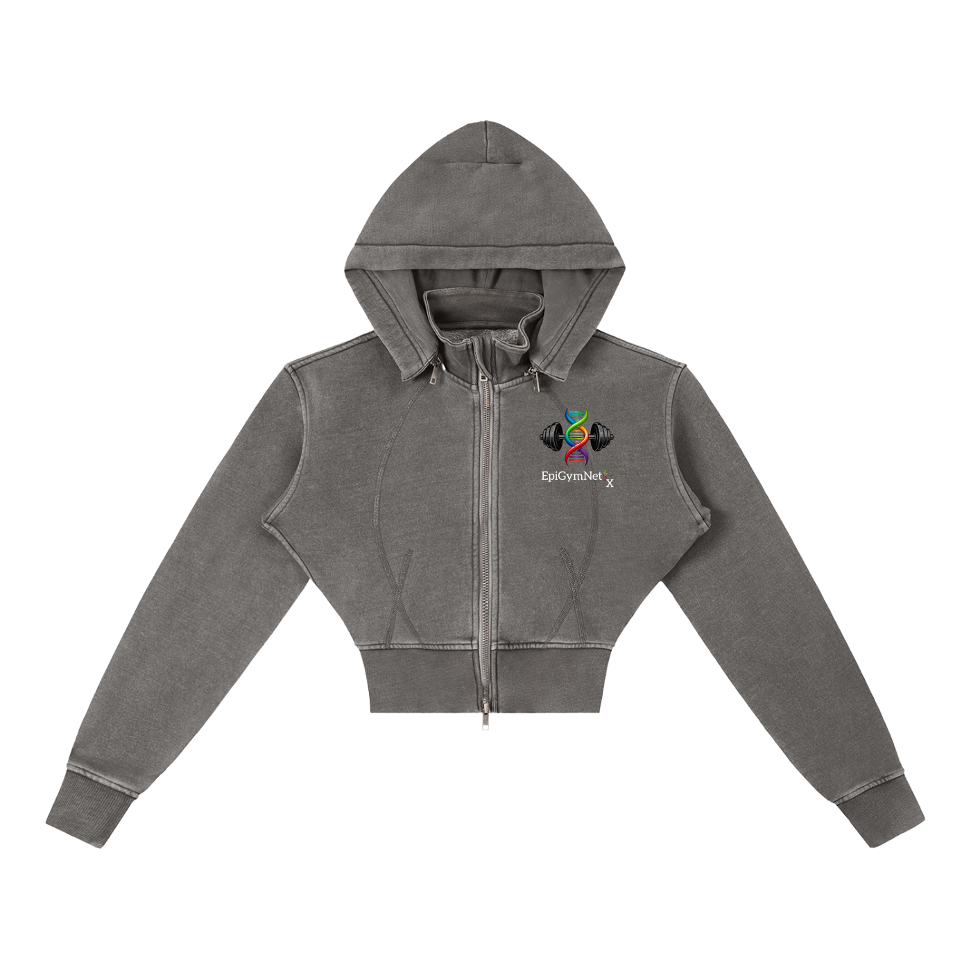 Vintage Washed Cropped Fleece Hoodie