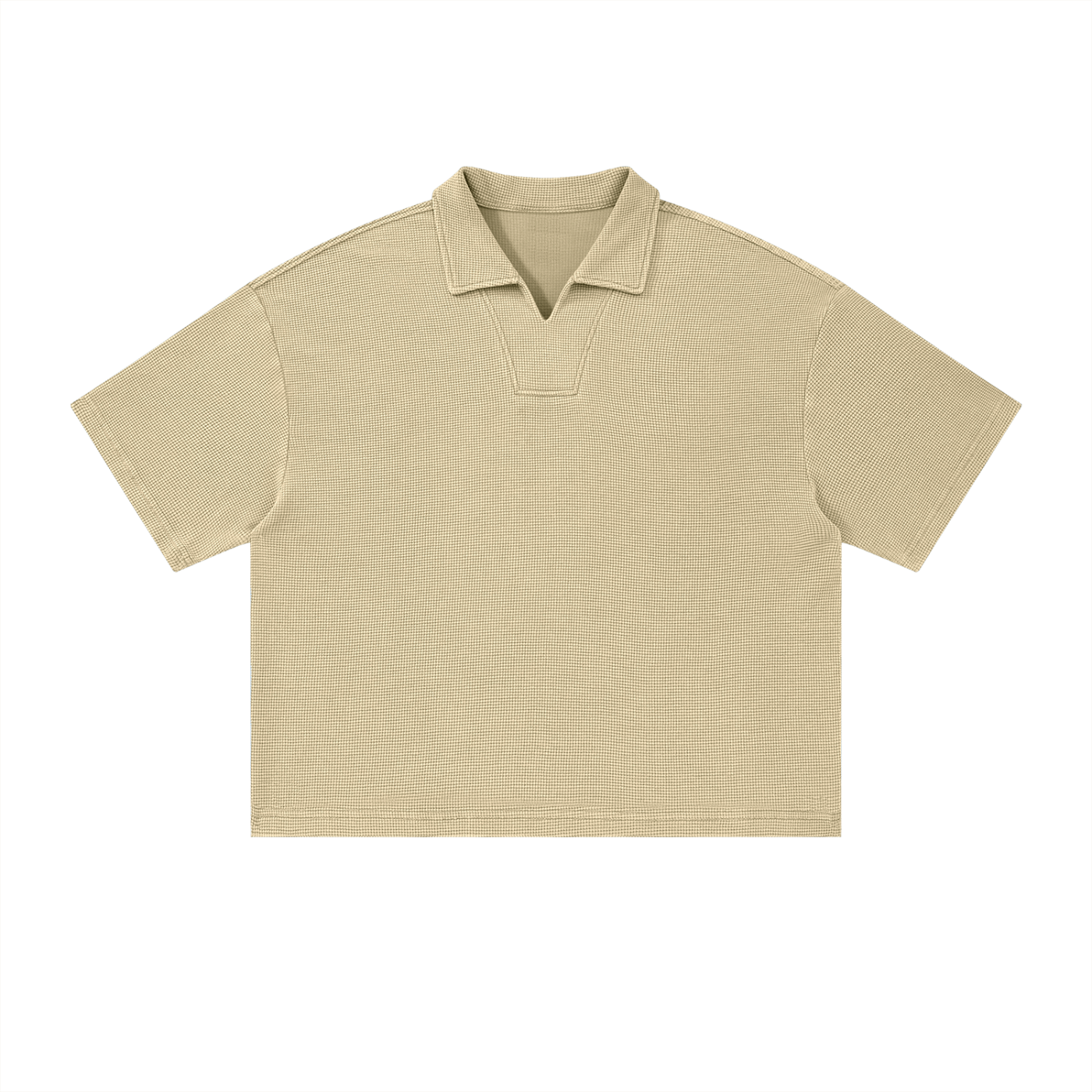 Unisex Waffle Boxy Polo Shirt
