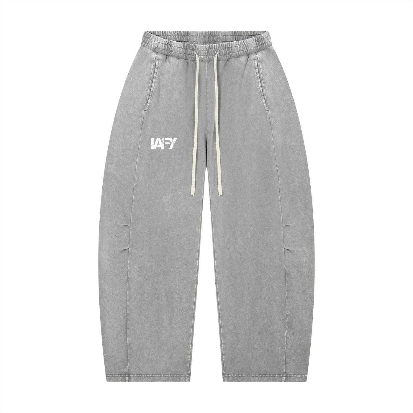 Unisex Mineral Wash Barrel Leg Pants