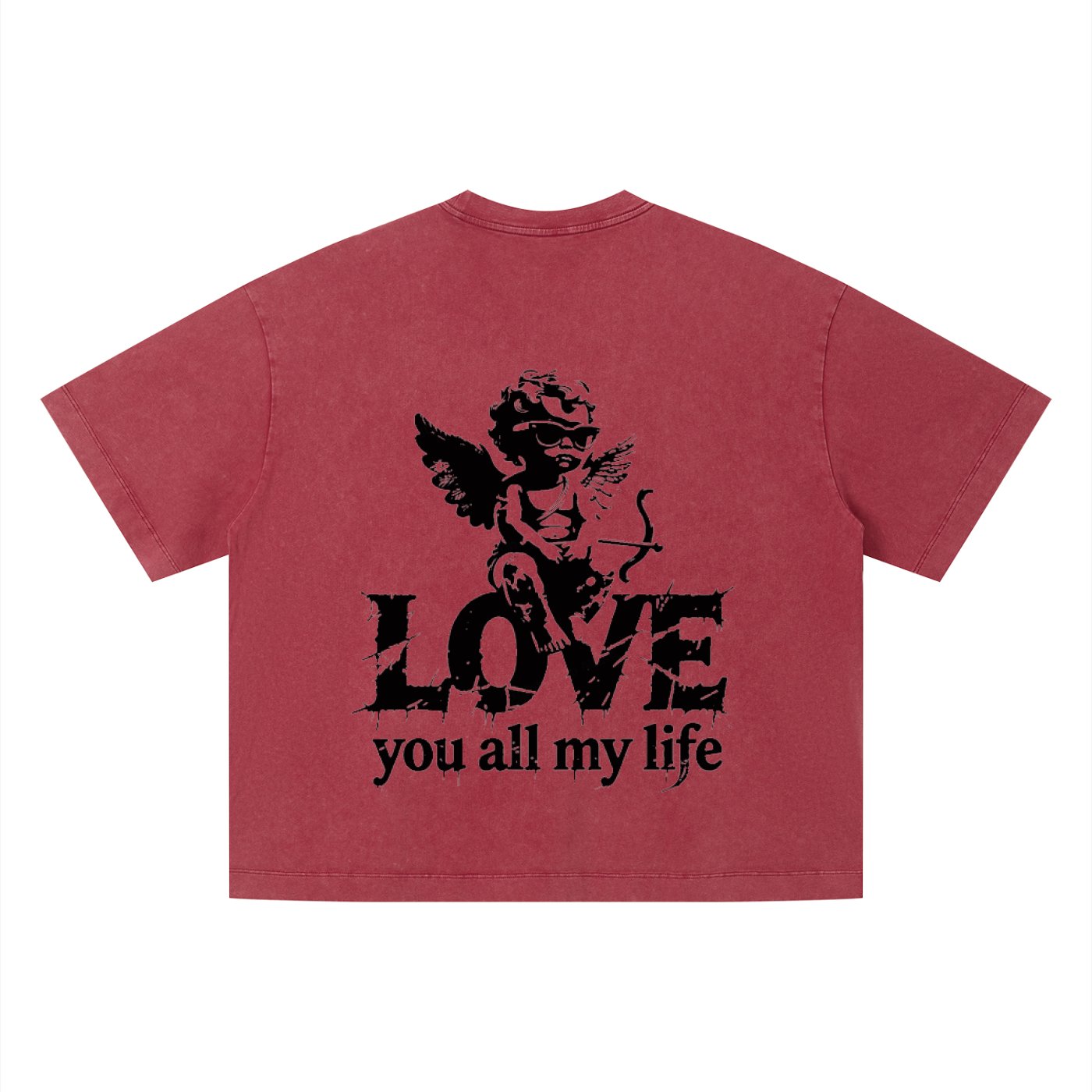 Love you all my life - Unisex Vintage Wash Boxy T-Shirt