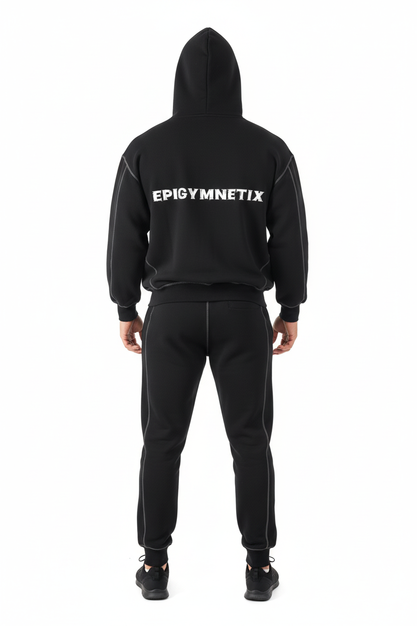 Contrast-Stitched Boxy Fleece Zip Hoodie