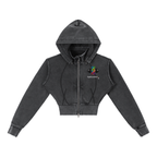 Vintage Washed Cropped Fleece Hoodie