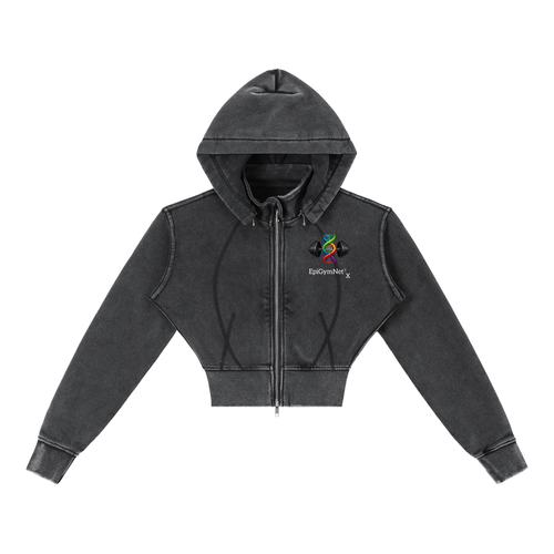 Vintage Washed Cropped Fleece Hoodie