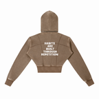 Vintage Washed Cropped Fleece Hoodie