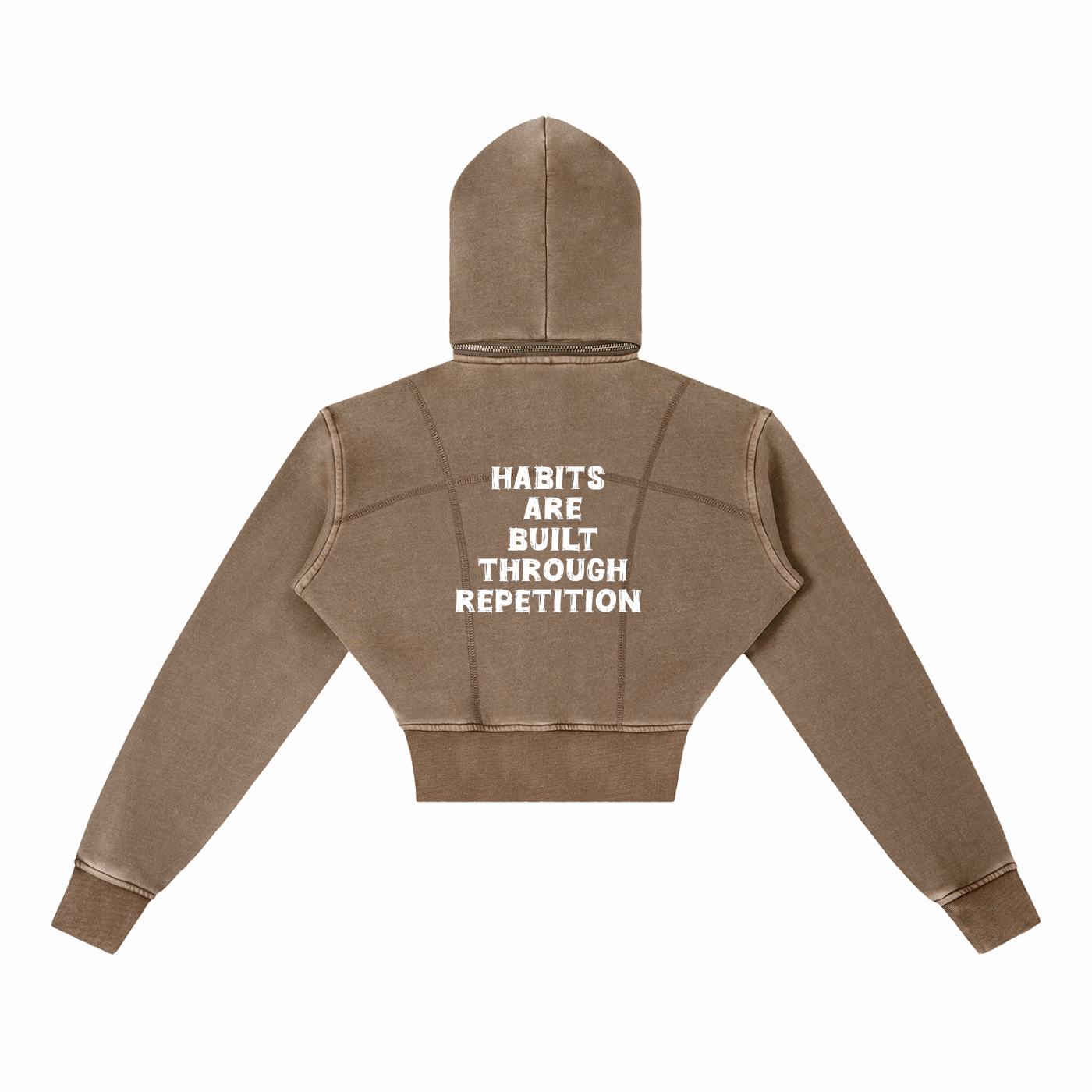 Vintage Washed Cropped Fleece Hoodie