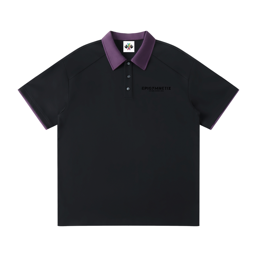 Contrast Collar Raglan Polo Shirt