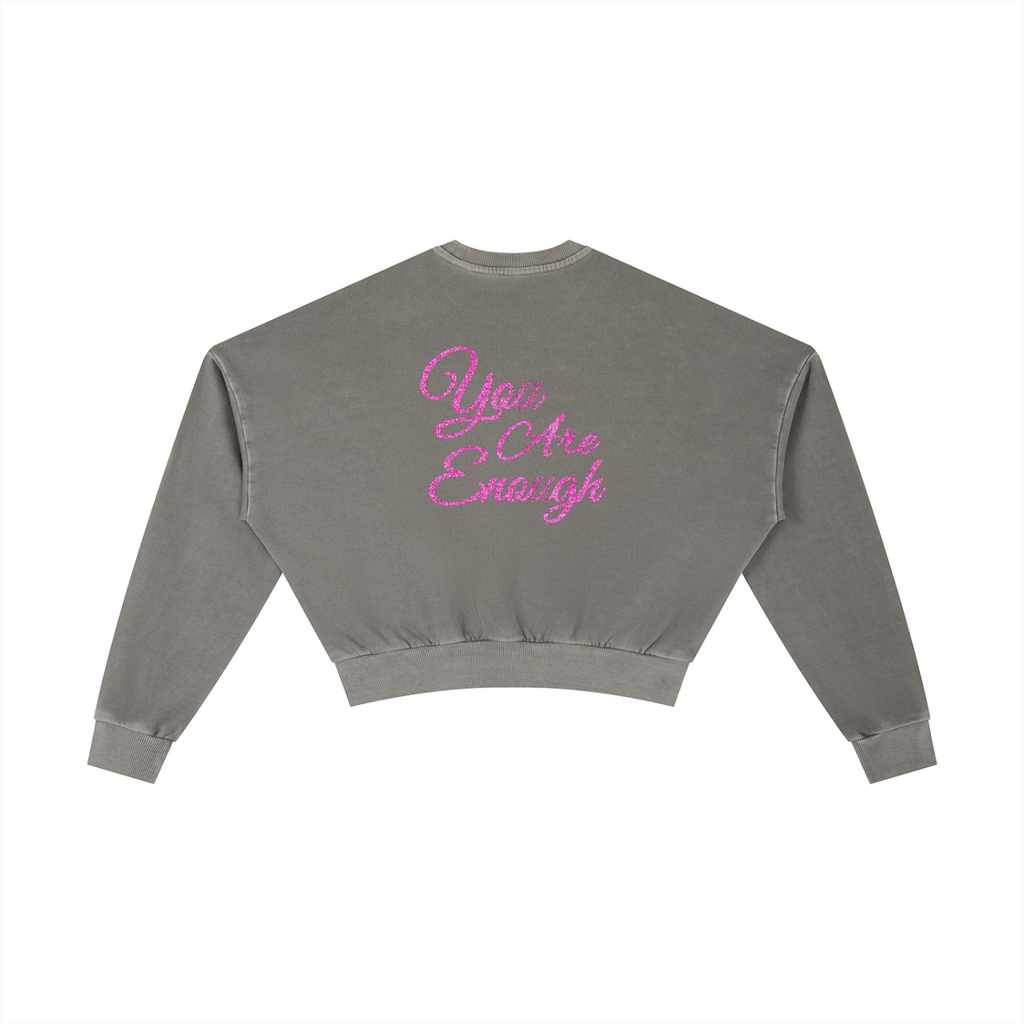You are enough - Vintage Washed Cropped Sweatshirt