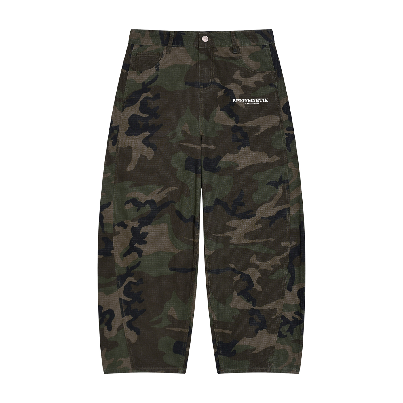 Men’s Camo Barrel Leg Cargo Pants
