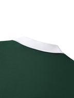 Contrast Collar Raglan Polo Shirt