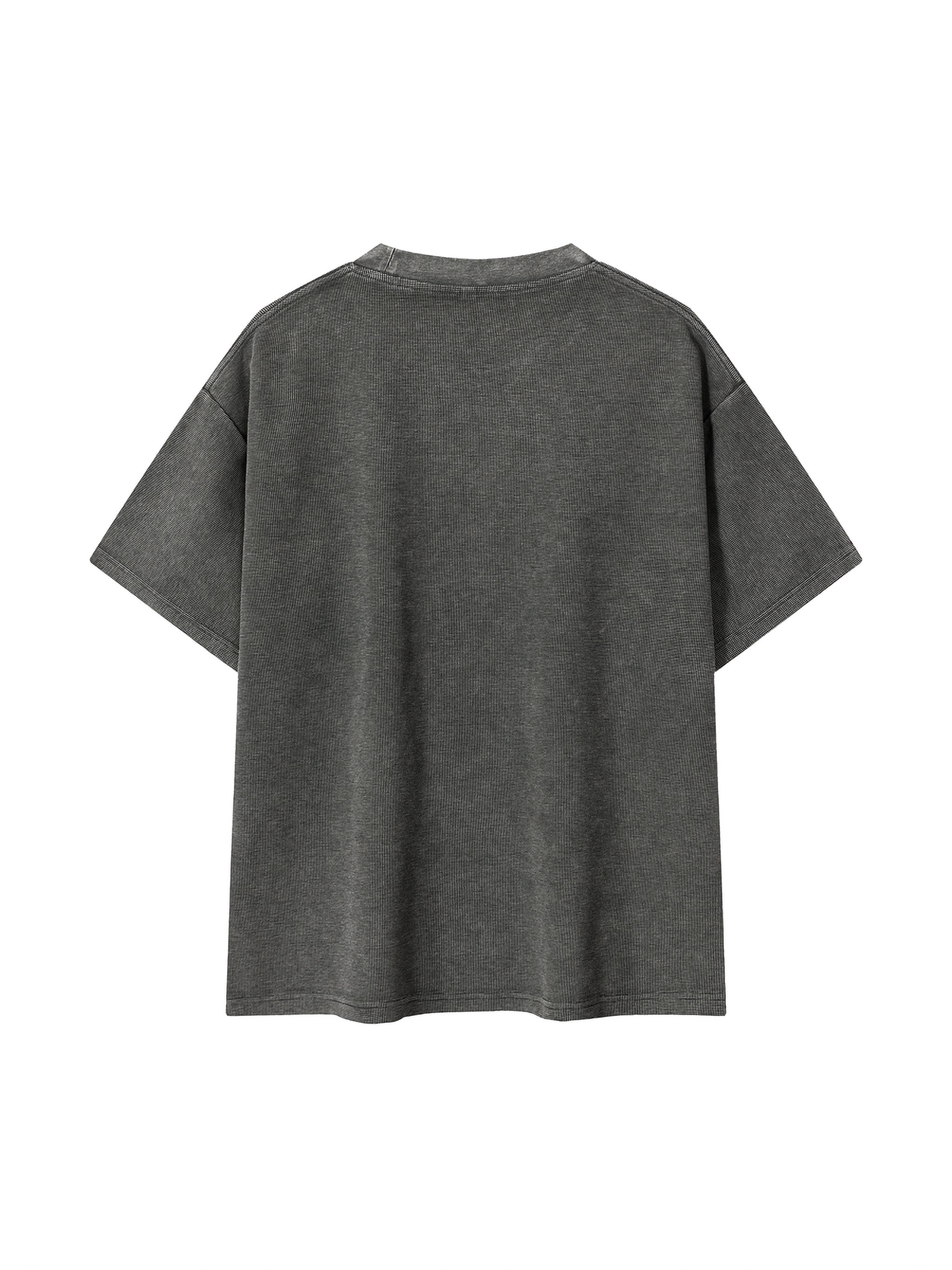 I AIN'T FIT YET - Mineral Wash Waffle Knit T-Shirt
